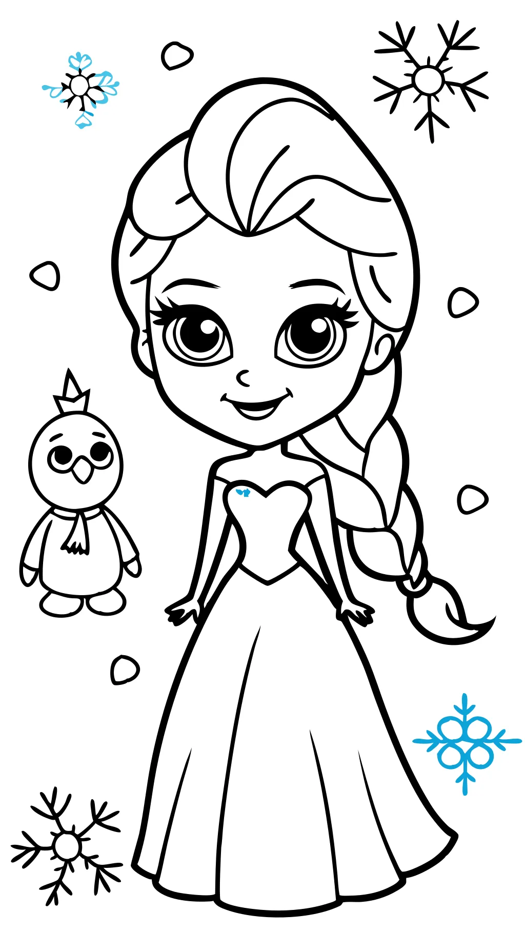 coloriages elsa faciles